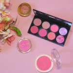 four products revolution palette revolution pink lady flower beauty wild rose and milani berry amore