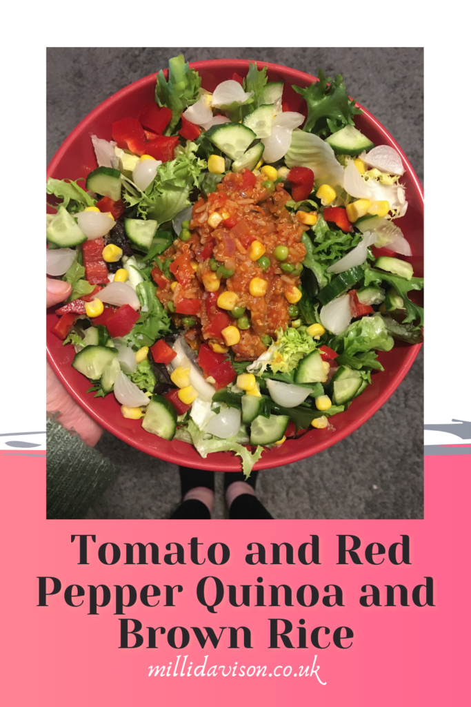 tomato and red pepper quinoa and brown rice vegan recipe